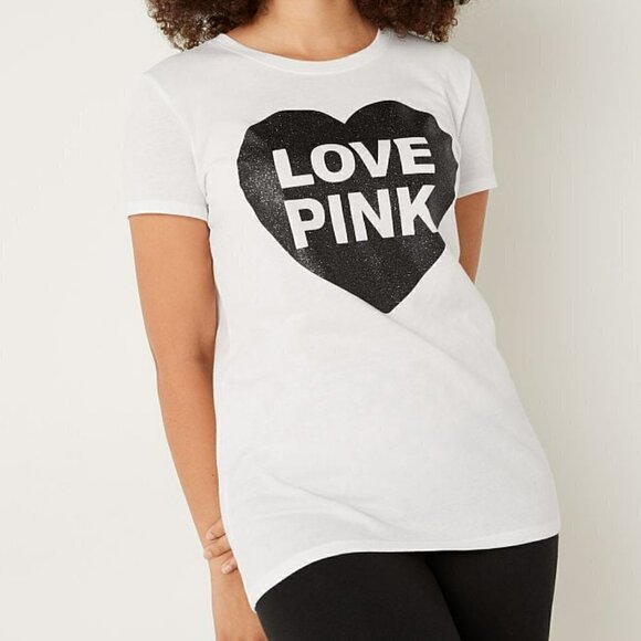 Pink victoria's secret KNIT SHORT SLEEVE PERFECT T-SHIR size S - Picture 3 of 6